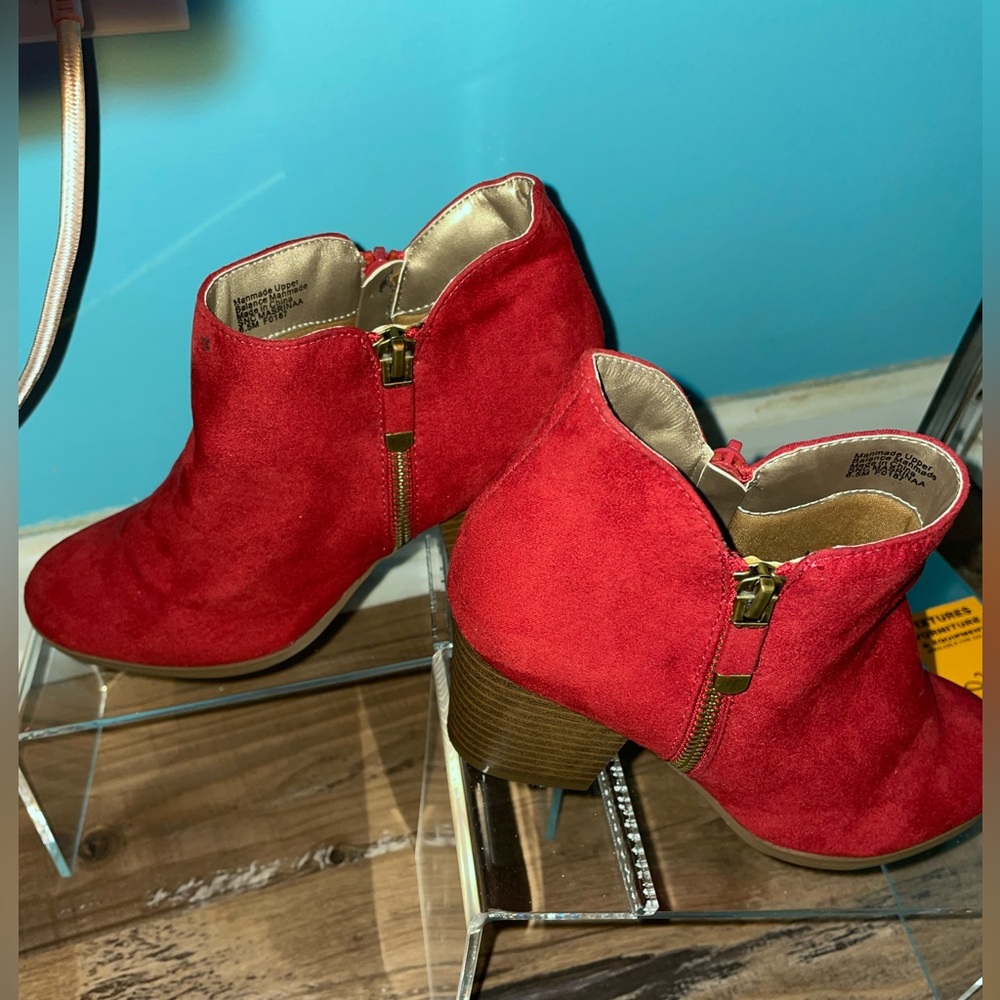 Style & Co Masrinaa red ankle booties